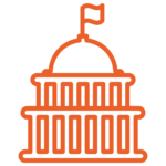 orange icon showing the us capitol building